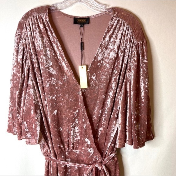 NWT Alexia Admor crushed velvet rose wrap dress 3X - Picture 7 of 10